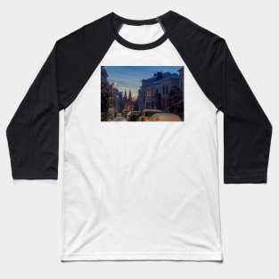 Fedellisten, winter, houses, snow, evening, dusk, Germany Baseball T-Shirt